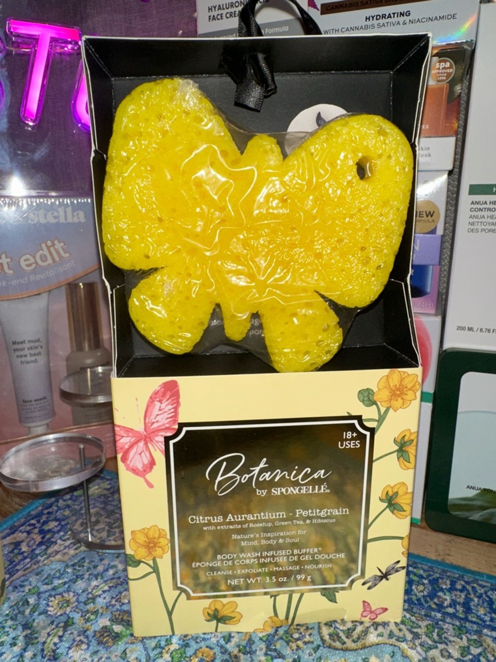 Spongelle Yellow Butterfly Body Wash Infused Buffer